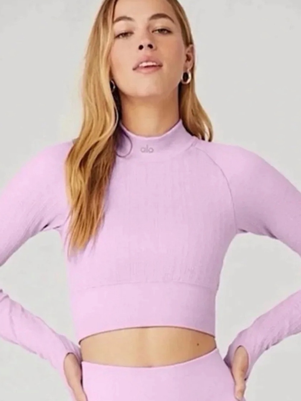 ALO Yoga High-Neck Ribbed Crop Top